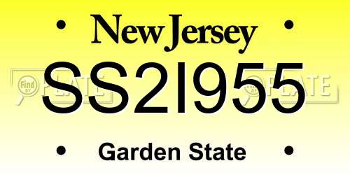 SS2I955 New Jersey License Plate