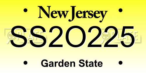SS2O225 New Jersey License Plate