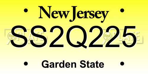 SS2Q225 New Jersey License Plate