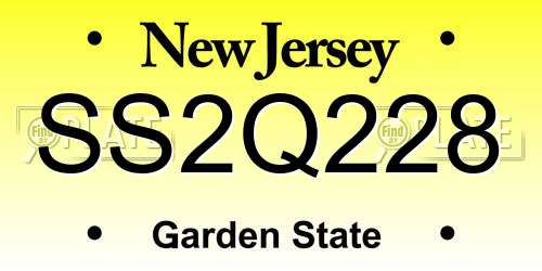 SS2Q228 New Jersey License Plate