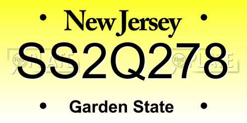 SS2Q278 New Jersey License Plate