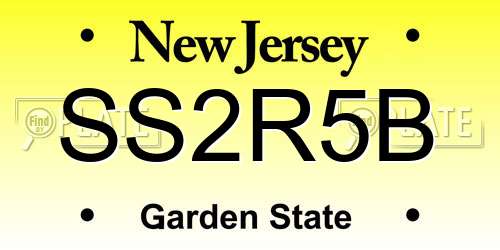 SS2R5B New Jersey License Plate