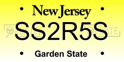 SS2R5S New Jersey License Plate