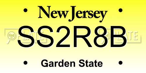 SS2R8B New Jersey License Plate