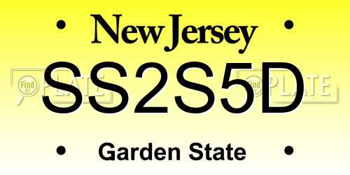 SS2S5D New Jersey License Plate