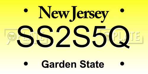 SS2S5Q New Jersey License Plate