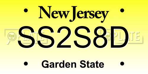 SS2S8D New Jersey License Plate