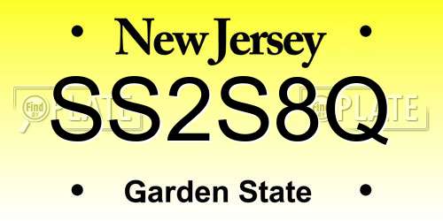 SS2S8Q New Jersey License Plate