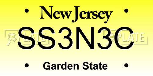 SS3N3C New Jersey License Plate