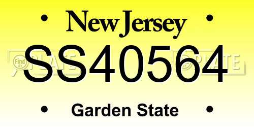 SS40564 New Jersey License Plate