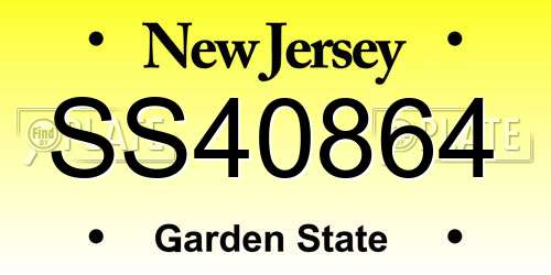SS40864 New Jersey License Plate