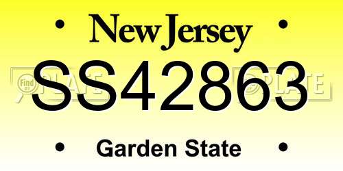SS42863 New Jersey License Plate