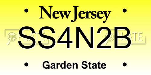 SS4N2B New Jersey License Plate