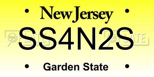 SS4N2S New Jersey License Plate