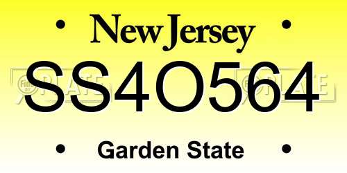SS4O564 New Jersey License Plate