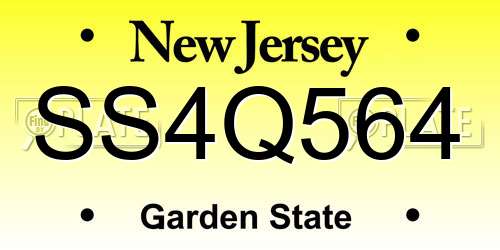 SS4Q564 New Jersey License Plate