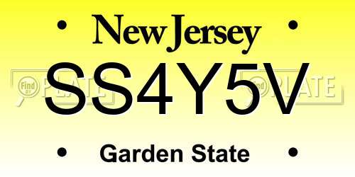 SS4Y5V New Jersey License Plate