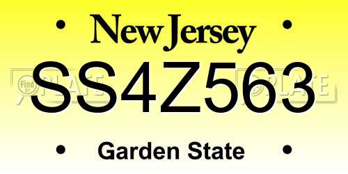 SS4Z563 New Jersey License Plate