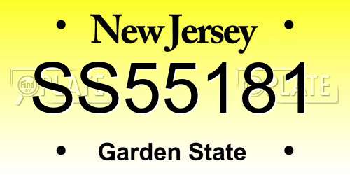 SS55181 New Jersey License Plate