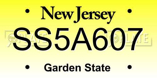 SS5A607 New Jersey License Plate