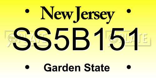 SS5B151 New Jersey License Plate