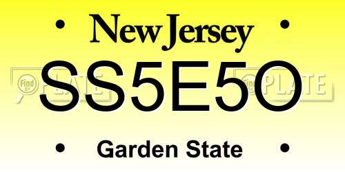 SS5E5O New Jersey License Plate