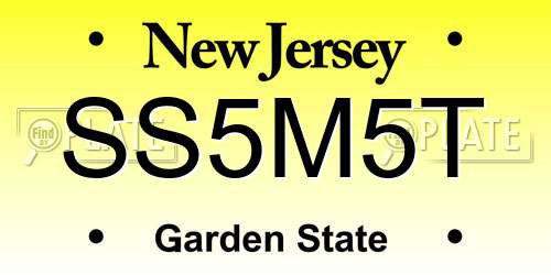 SS5M5T New Jersey License Plate