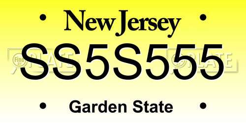 SS5S555 New Jersey License Plate