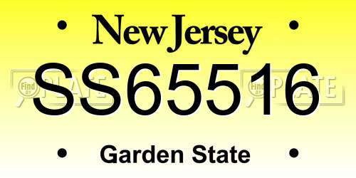 SS65516 New Jersey License Plate