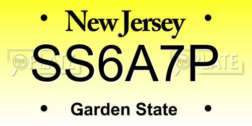SS6A7P New Jersey License Plate