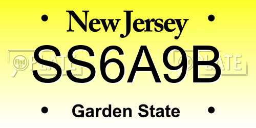 SS6A9B New Jersey License Plate