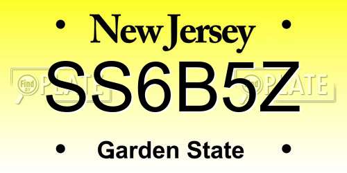SS6B5Z New Jersey License Plate