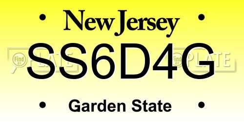 SS6D4G New Jersey License Plate