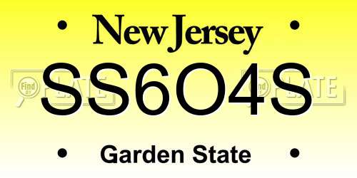 SS6O4S New Jersey License Plate