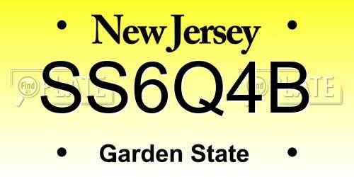 SS6Q4B New Jersey License Plate