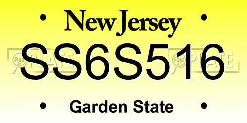 SS6S516 New Jersey License Plate