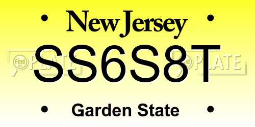 SS6S8T New Jersey License Plate