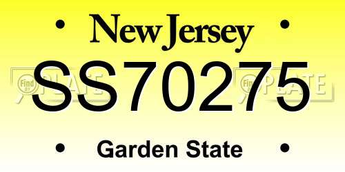 SS70275 New Jersey License Plate