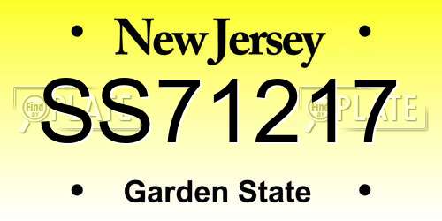 SS71217 New Jersey License Plate