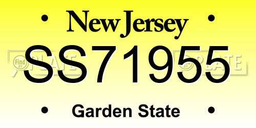 SS71955 New Jersey License Plate