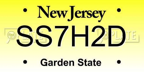 SS7H2D New Jersey License Plate