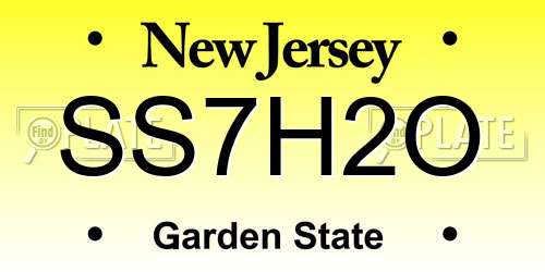 SS7H2O New Jersey License Plate