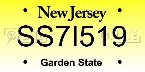 SS7I519 New Jersey License Plate