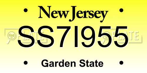 SS7I955 New Jersey License Plate