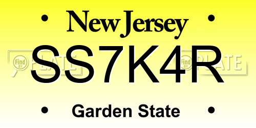 SS7K4R New Jersey License Plate
