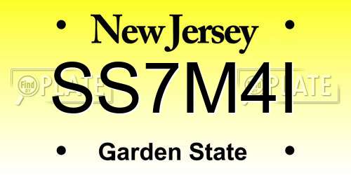 SS7M4I New Jersey License Plate