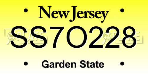 SS7O228 New Jersey License Plate