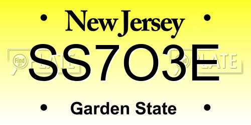 SS7O3E New Jersey License Plate