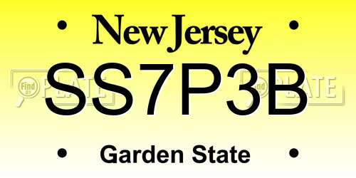 SS7P3B New Jersey License Plate