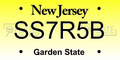 SS7R5B New Jersey License Plate